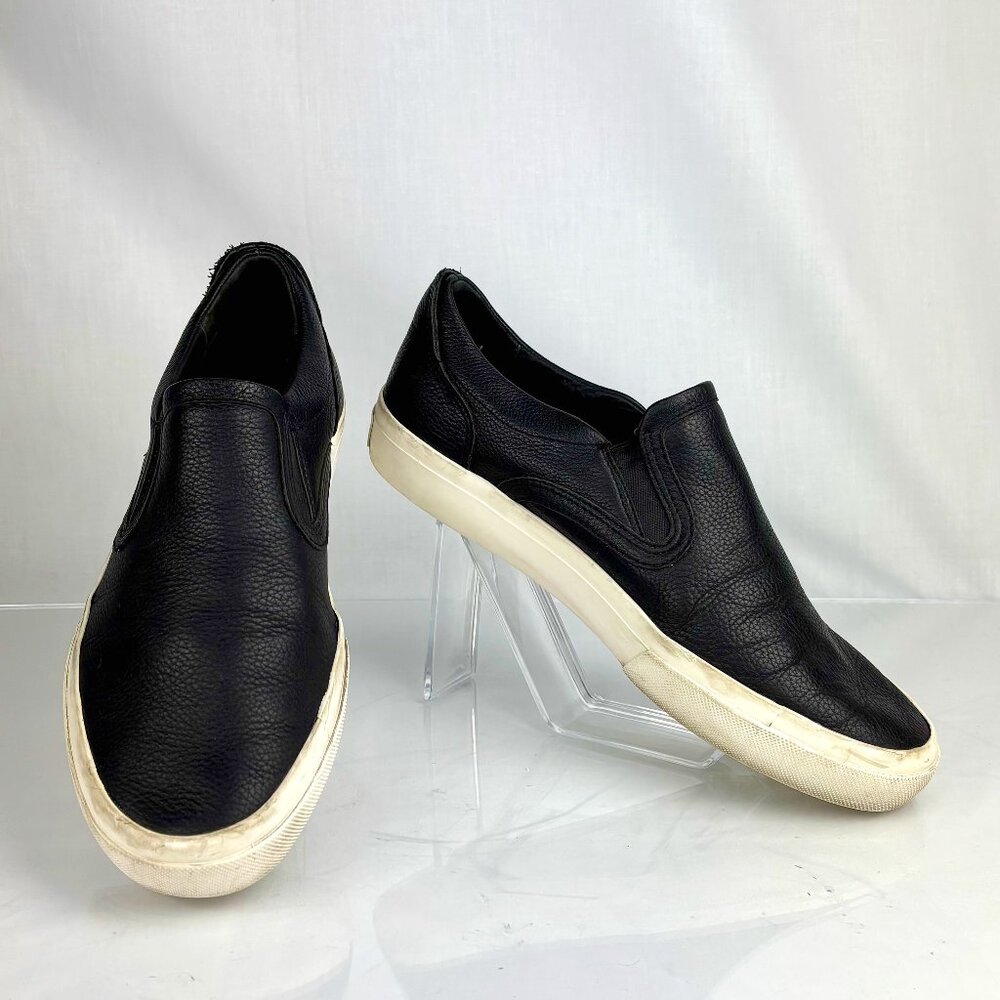 SALE!  VINCE Black Leather Slip-On Sneakers Sz. 8/41